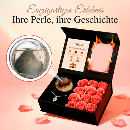 Geschenkset mit echter Auster und Perlenkette in edler Geschenkbox